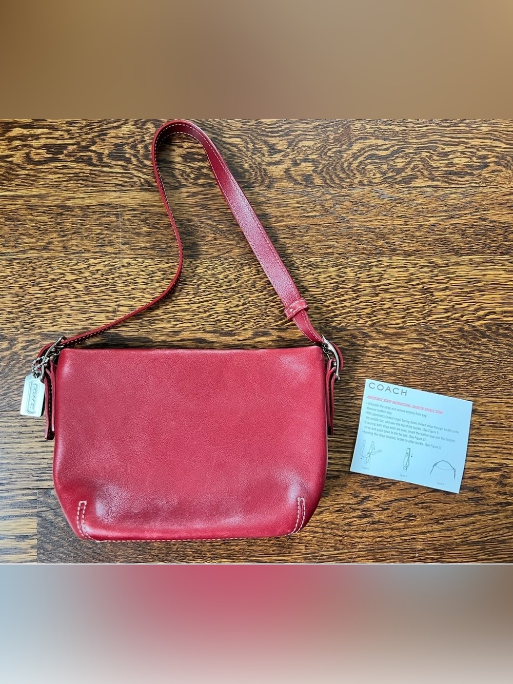 Coach Red Leather Demi Legacy Mini Shoulder Bag - Vintage Y2K